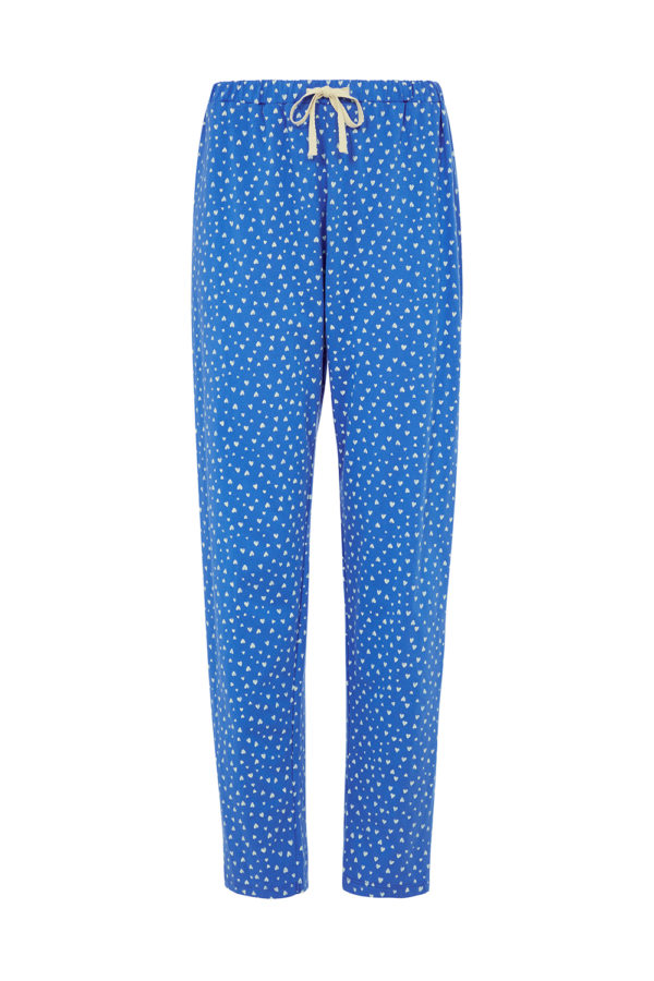 pantalon pyjama bleu coeurs coton bio
