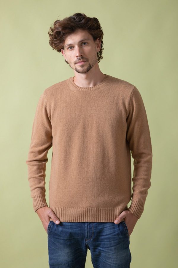 Pull cachemire recyclé homme camel