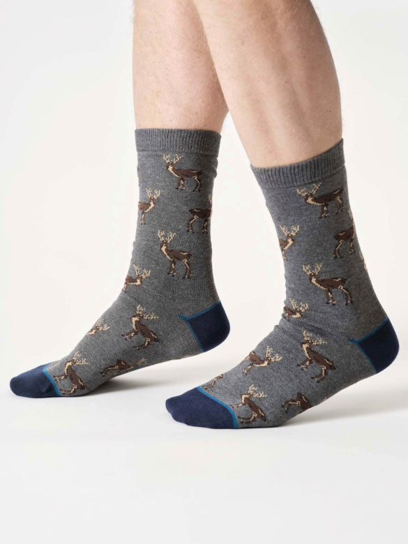 chaussettes motif cerfs coton bio Thought