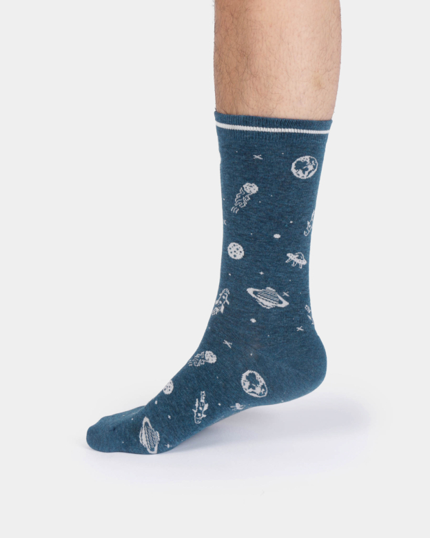 chaussettes bleu galaxie Woolovers