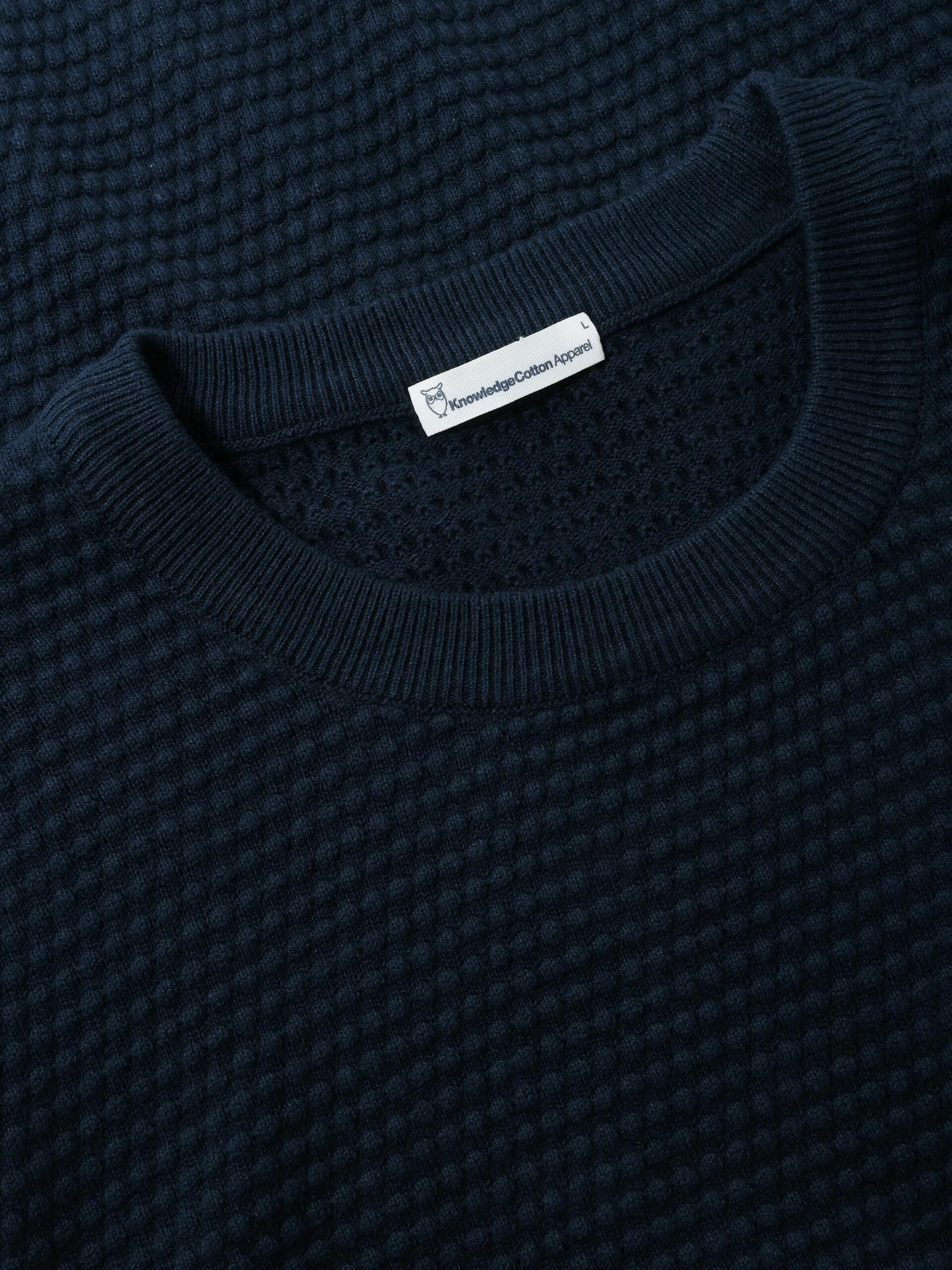 1080067 - Bubble knit crew neck - 1001 Total Eclipse - Extra 1