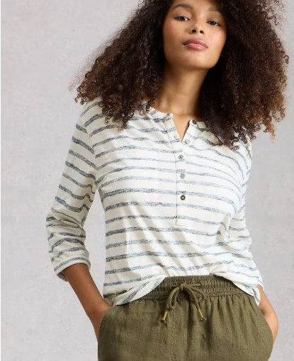 Top Beth rayé bleu White Stuff