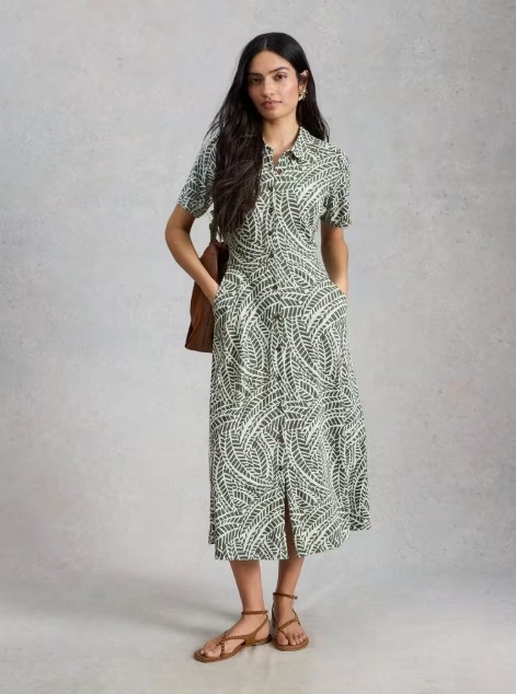 Robe Rua White stuff kaki motifs
