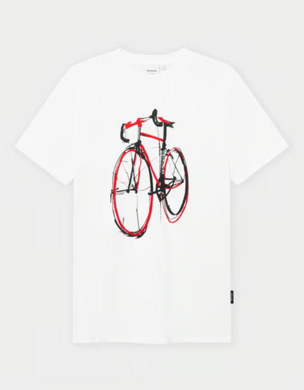 tshirt blanc vélo graphique rouge