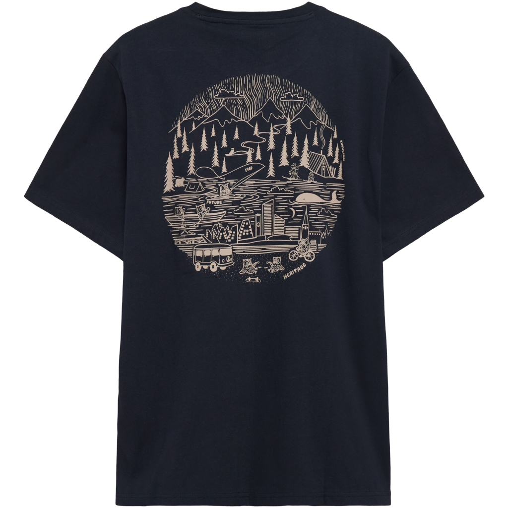tshirt motif dos montagne Knowledge Cotton Apparel coton bio