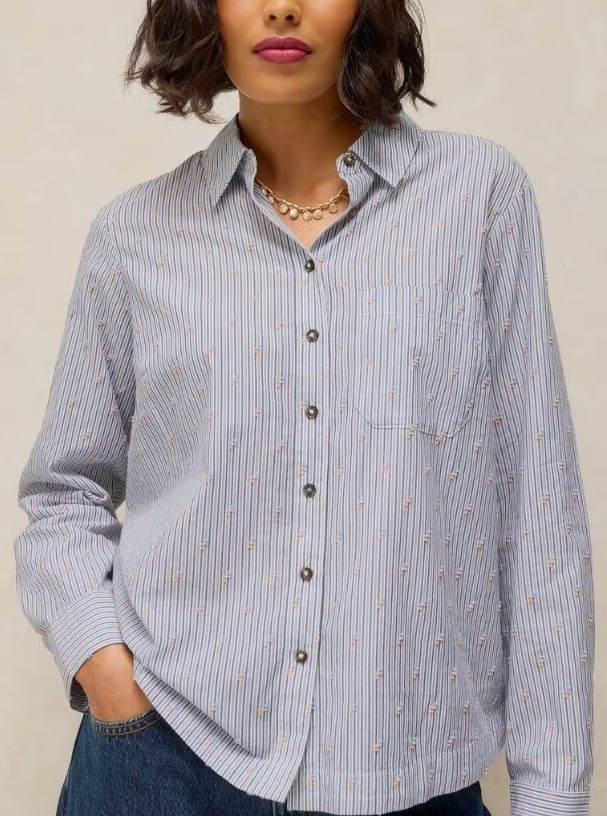 Chemise Lilly bleu rayée White Stuff Coton bio
