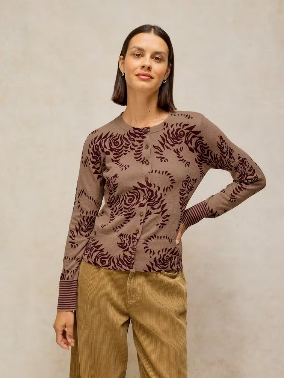 cardigan Lois motif bordeaux White Stuff