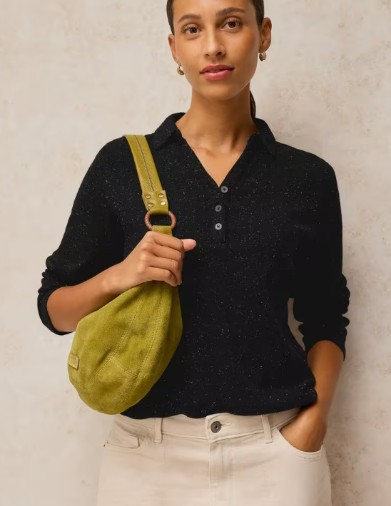 Polo à paillettes Lola noir